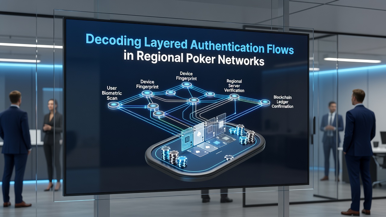 Flowchart showing authentication layers across different regional poker platforms
