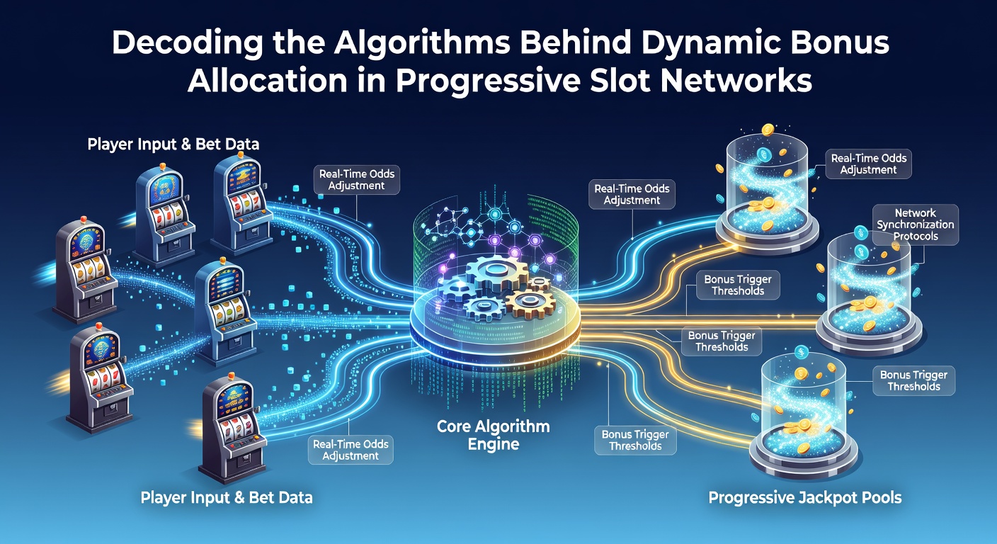 Server room visualization with data streams representing real-time bonus calculations in slot networks